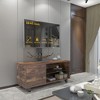 Modern Rustic TV Stand with Push-to-Open Cabinet, Glass Shelves & Mount Panel, Fits up to 65" TVs, Storage Console for Living Room & Bedroom - 2 of 4