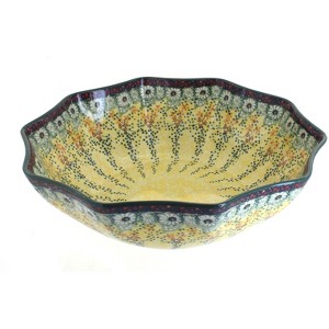 Blue Rose Polish Pottery M109 Manufaktura Large Decagonal Serving Bowl - 1 of 2