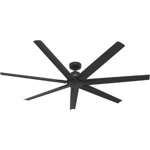 Hunter 72" Downtown Ceiling Fan Matte Black Modern Industrial Design, 7 Blades, DC Motor, Wall Control, Wet Rated - 1 of 1