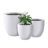 Rosemead Home & Garden 3pc Kante Concrete Outdoor Planter Pots Chalk White 18"x18"x17" - 3 of 4