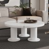KWPZQEB 39.4'' Coffee Table, Round Coffee Table with 3 Legs, Wooden Center Table End Table for Living Room, Bedroom - 2 of 4