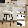 Counter Height Bar Stools Set of 4, Modern Swivel Bar Stools with Back and Wood Legs,Seat Height Upholstered Barstools Bar Chair for Kitchen Home - 3 of 4