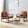 KTMBDW PU Leather Armchair, Retro Accent Chair with Soft Padded and Cushion, Modern Reading Chair with Black Metal Frame for Living Room - 4 of 4