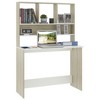 vidaXL Desk with Shelves White and Sonoma Oak 43.3 in.x17.7 in.x61.8 in. Engineered Wood - 3 of 4