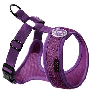 Gooby Freedom Harness II, Choke Free Mesh Harness for Small Dogs with Microsuede Straps, Purple, X - 1 of 1