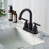 WOWOW 4 in. Centerset Double Handle High Arc Bathroom Faucet with Drain Kit Included - 2 of 4