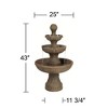John Timberland Ravenna Rustic 3 Tier Weathered Stone Cascading Outdoor Floor Water Fountain 43" for Yard Garden Patio Home Deck Porch House Exterior - 4 of 4