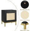 Nasitip 2PACK Rattan Nightstand Set, Farmhouse End Table with Storage Cabinet and Door, Beside Table with Metal Leg, Couch Side Table for Living Room - 4 of 4