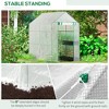 47.25" x 73.25" x 74.25" Walk-in Greenhouse, Outdoor Portable Plant Flower Growing Warm House with Roll-up Door and 4 Shelves, White - 4 of 4