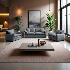 3-Piece Corduroy Sofa Set with 2 Singles + 2-Seater - 1 of 4