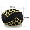Slickblue Women’s Stainless Steel Ring with Jet Black Epoxy and Animal Print, IP Gold Finish, Size 5-10 - 2 of 4