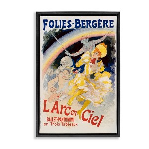 Stupell Industries Vintage Ballet Entertainment Ad Black Framed Floater Canvas Wall Art - 1 of 4