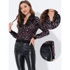 INSPIRE CHIC Women's Sequin Long Sleeve Zipper Up Glitter Bomber Jacket - 2 of 4