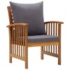vidaXL Patio Chairs, 2 Pcs, Patio Dining Chair with Armrest, Wood Slat Back Outdoor Dining Chair for Garden Lawn - 2 of 4