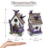 Lovely Floral Lavender Bird House Figurine, 7" Novelty Cottage Garden Decor| OrnamentallyYou - 3 of 4