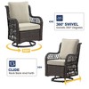 Whizmax 3 Pieces Outdoor Swivel Rocker Set, 2 Chairs and Side Table, 360¡ã Rotation, Patio, Porch, Pool - 3 of 4