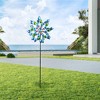 Teamson Home Outdoor Blue Floral Kinetic Dual Spinner Windmill - 3 of 4