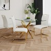 Lyngins Dining Room Side Chairs Set of 2/4/6,Upholstered Chairs with Faux Leather Padded Seat and Gold Metal Legs for Kitchen,Living Room - 2 of 4