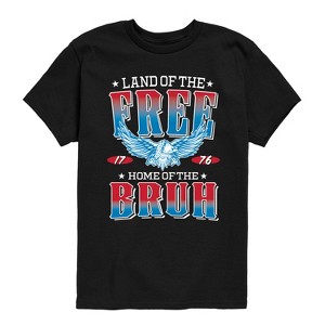 Boys' - Instant Message - Land of the Free Home of the Bruh Short Sleeve Graphic T-Shirt - 1 of 4
