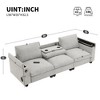 NicBex Sectional Sofa Modern Comfy Cloud Couch Set with Bluetooth Speaker, Drop Down Table, Cup Holders, USB Charger, Storage Armrest - 3 of 4