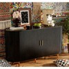 Fluted Side board, Buffet Cabinet, Tambour Sliding Doors Coffee Bar| TV Stand Power Outlet Media Console - 2 of 4