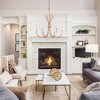 LNC Eclinataric 6-light 24" Modern Candle Medium Crystal Chandelier, Gold and White - 2 of 4