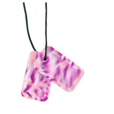 Chewigem Chew Necklace Dog Tags, Pink