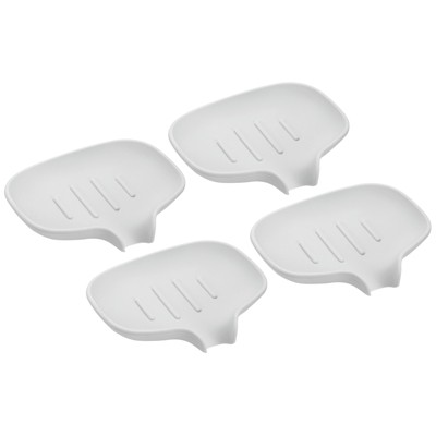 Unique Bargains Bathroom Kitchen Sink Silicone Anti-slip Self-Draining Soap Dish