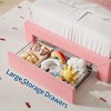 CuisinSmart Twin/Full/Queen Size Bed Frame, Adjustable Headboard and Storage Drawer, Boucle Upholstered Platform Bed for Kids, Lamb Fleece Fabric - 4 of 4
