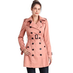 BGSD Women's Leah Hooded Mid Length Trench Coat - 1 of 4