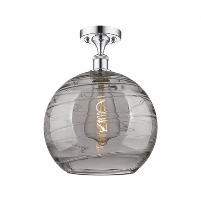 Athens Deco Swirl - 1 Light Semi-Flush Mount In Industrial Style-17 Inches Tall and 12 Inches Wide