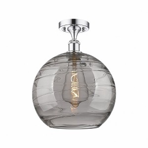 Athens Deco Swirl - 1 Light Semi-Flush Mount In Industrial Style-17 Inches Tall and 12 Inches Wide - 1 of 1