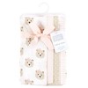 Hudson Baby Infant Girl Cotton Flannel Burp Cloths, Pink Taupe Bear, One Size - 2 of 4