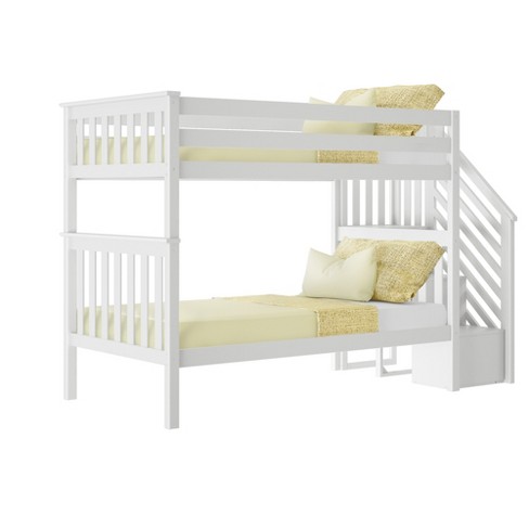 Lily Twin Over Staircase Bunk Bed, Twin Bunk Bed Mattress Target