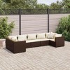 vidaXL Patio Lounge Set Brown Poly Rattan, Powder-Coated Steel 7 Piece Set - 2 of 4