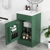 Gulches Modern Bathroom Vanity, 18" with Sink, Adjustable Shelf & Soft-Closing Door, Green Finish - 2 of 4