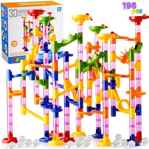 JOYIN 170 Pcs Marble Run Premium Toy Set, Construction Building Blocks  Toys, STEM Educational Building Block Toy(120 Plastic Pieces + 50 Glass  Marbles) 