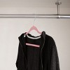 Elama Home 100 Piece Velvet Slim Profile Heavy Duty Felt Hangers with Stainless Steel Swivel Hooks in Pink - 2 of 4