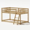 Bellemave Kids Twin Low Loft Bed - Convertible to Bunk Bed, Solid Wood Modern Bed Frame with LED Strip Lighting, OAK. - 3 of 4