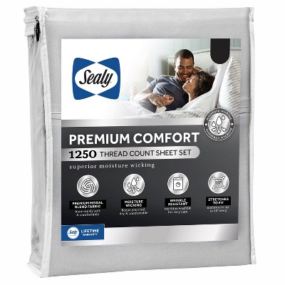 Sealy Queen 1250 Thread Count Premium Comfort Sheet Set High Rise