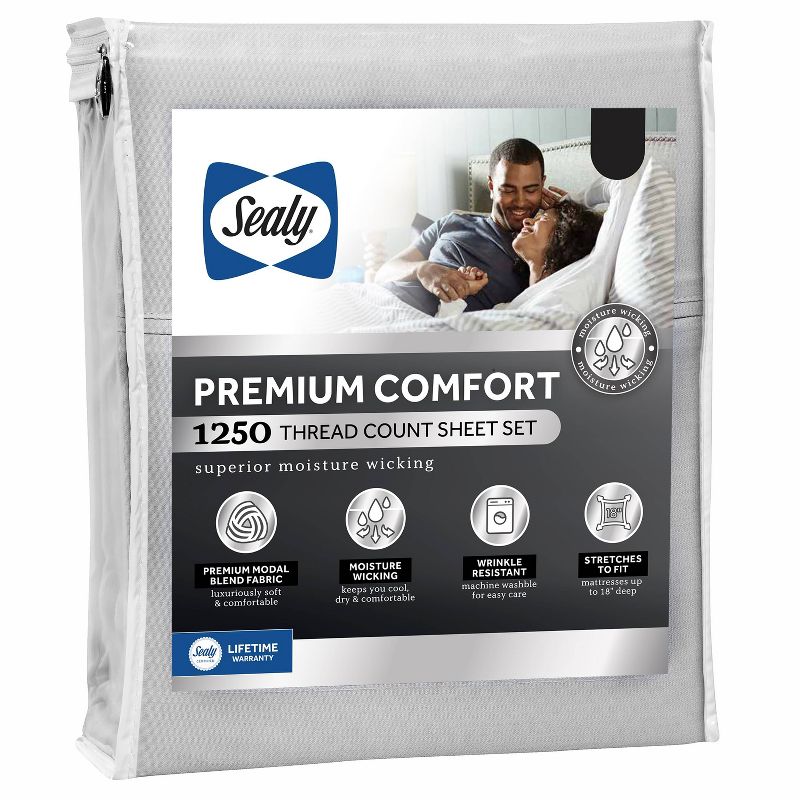 Sealy 1250 Thread Count Premium Comfort Sheet Set, 1 of 10