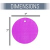 Nat & Jules Honeycomb Pattern 7 inch Silicone Round Kitchen Hot Pad Trivets Set of 4, Purple - 2 of 4