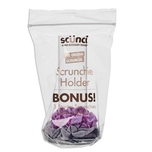scünci Hair Accessories Scrunchies and Hair Ties Organizer with 3 Bonus Scrunchies - Clear - All Hair - 4pcs set - 1 of 4