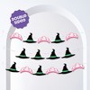 Big Dot of Happiness Witch Garland Banner, Birthday or Halloween Party Decor Backdrop, 30 Feet of Cord, 15 Paper Witch Hat and Pink Crown Shapes - 2 of 4
