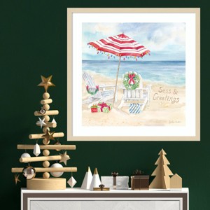 Amanti Art 25"x25" Christmas at The Cape VI by Cynthia Coulter Wood Framed Wall Art Print - 1 of 4