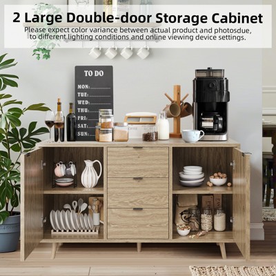 Density Board Pine Wood Chest - 3 Drawers, Double Door, Sturdy Storage, Compact Design, Multi Drawer Chest