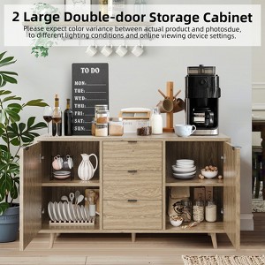 Density Board Pine Wood Chest - 3 Drawers, Double Door, Sturdy Storage, Compact Design, Multi Drawer Chest - 1 of 4