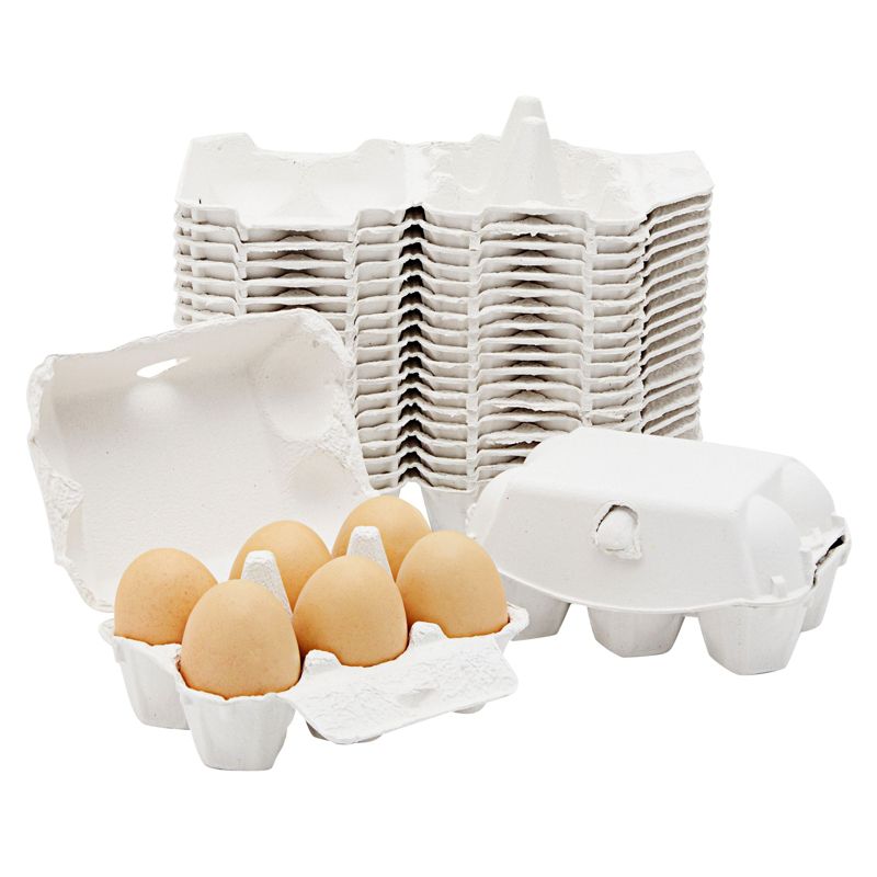 Juvale 20 Pack, 6 Count Empty Egg Cartons for Chicken Eggs, 1/2 Dozen Cartons, half dozen egg holder, White, 1 of 10