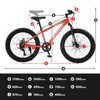 Infurnic Bicycles Fat Tire Bike 7 Speeds Mountain Bike, Dual Disc Brake, Front Suspension, Urban Commuter City Bicycle, Orange, 67*25*40 - 2 of 4
