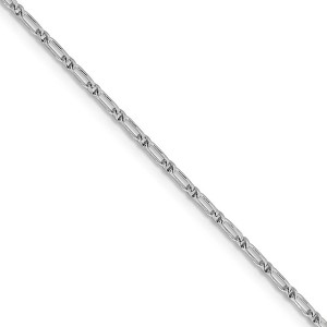 Black Bow Jewelry 1.6mm 14k White Gold Diamond Cut Fancy Franco Chain Necklace - 1 of 4